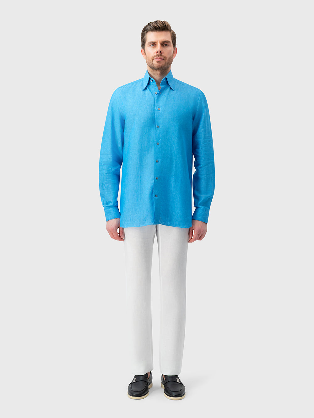 Linen Formal Shirt - Electric Blue
