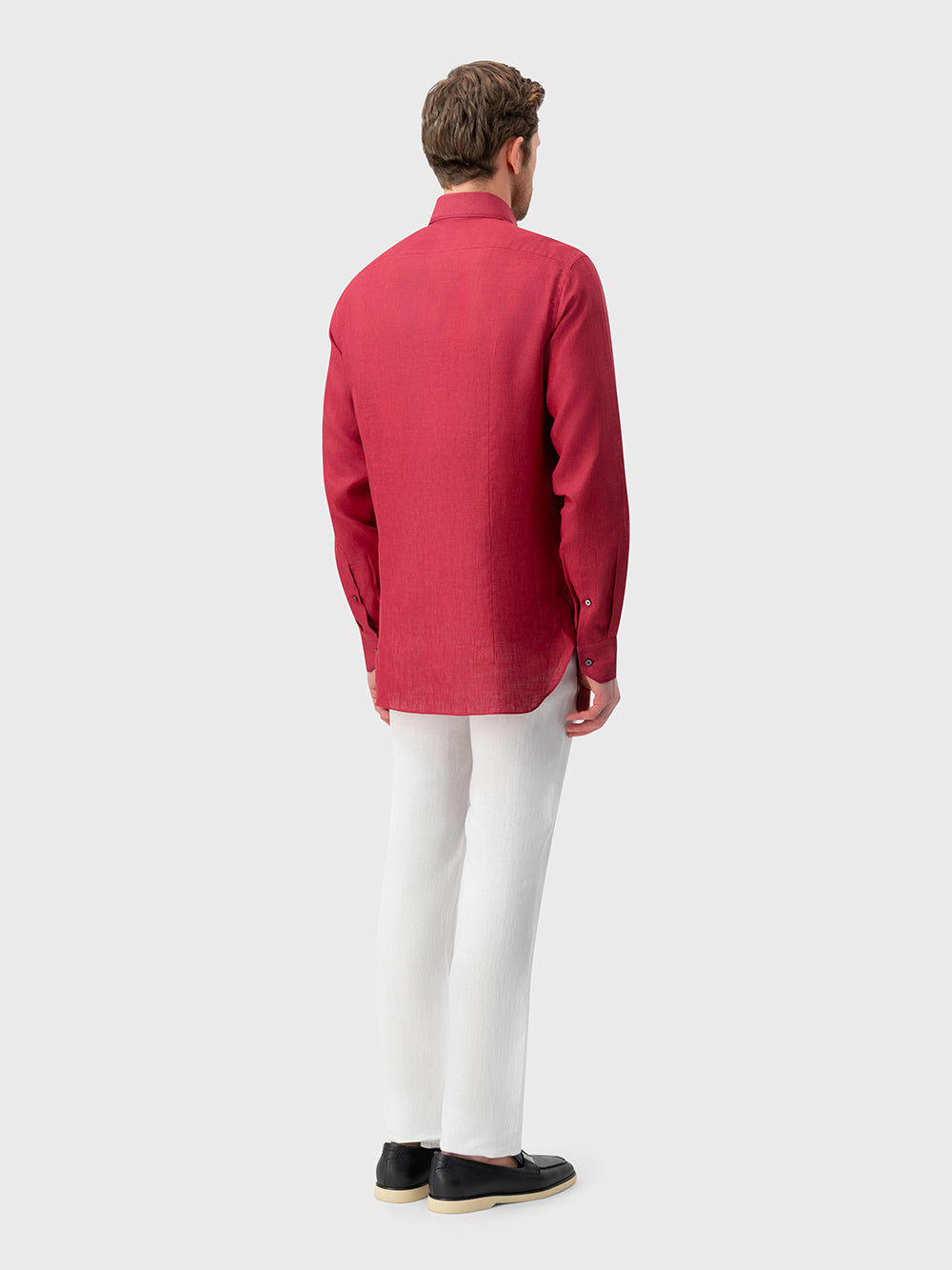 Linen Formal Shirt - Bordeaux