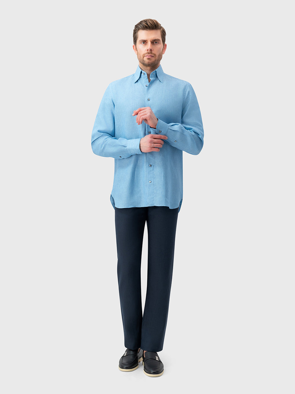 Linen Formal Shirt - Blue Teal