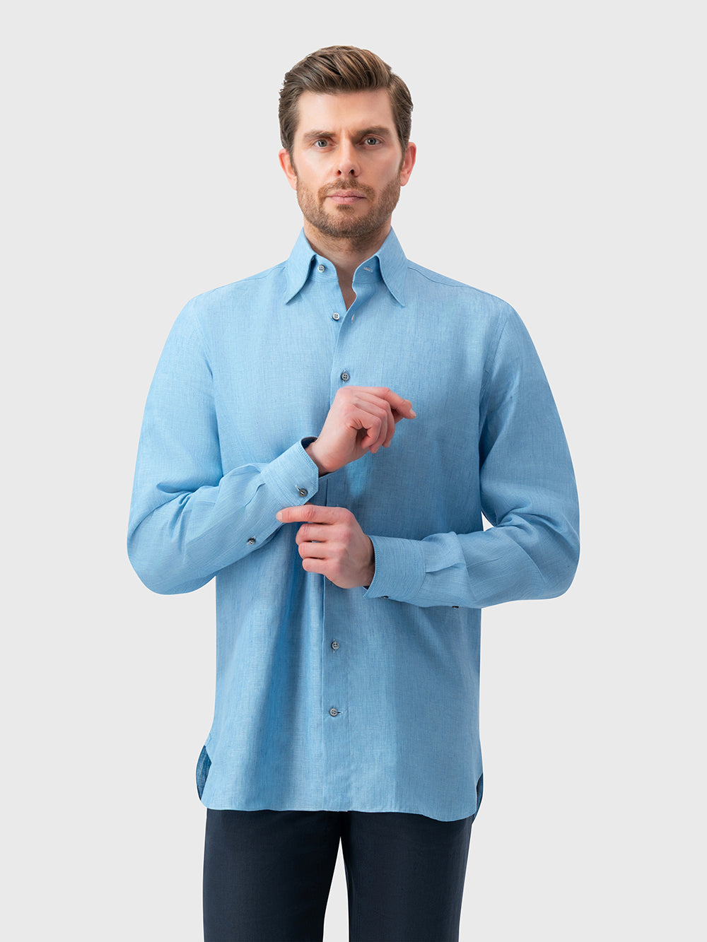 Linen Formal Shirt - Blue Teal