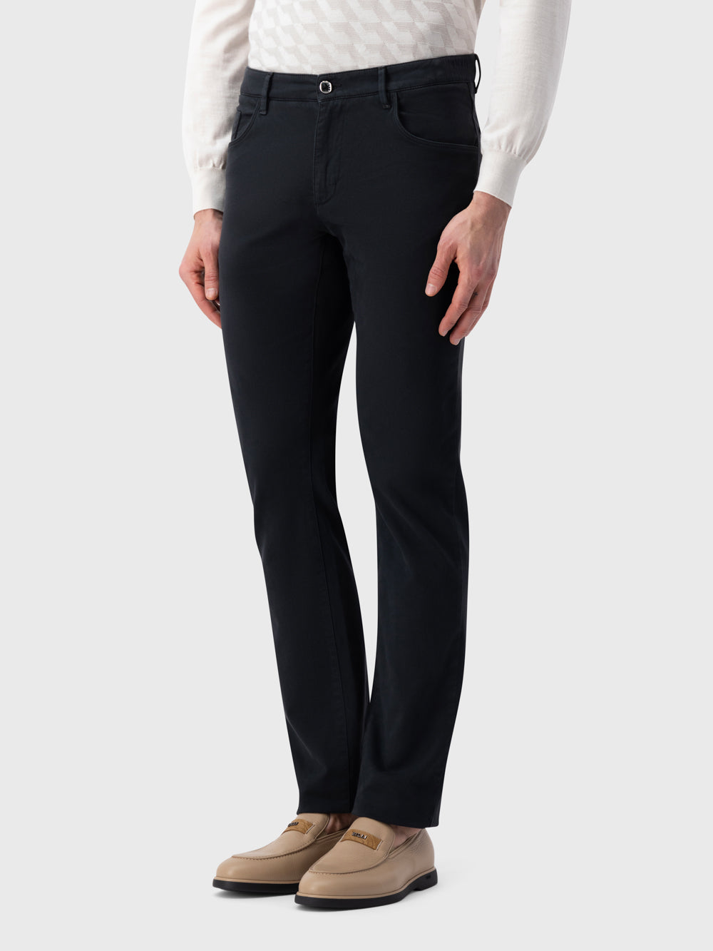 Denim Jean with ZILLI Embroidered Back Pocket - Black