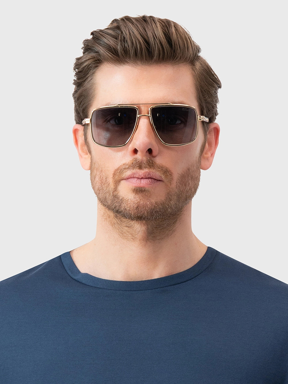 Oversized Square Aviator Sunglasses - Gold