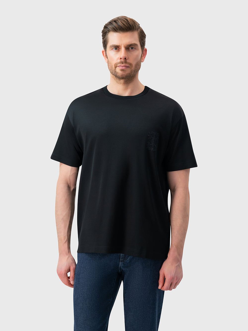 Round Neck T-Shirt with ZILLI Graphic - Black