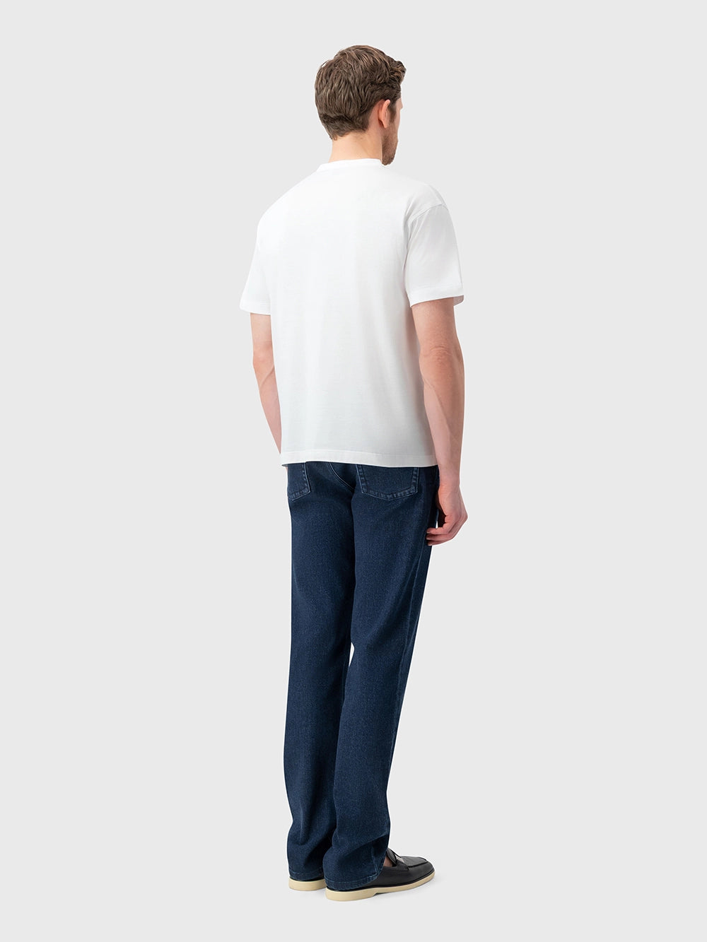 تي شيرت برقبة مستديرة مع رقعة جلدية من ZILLI - أبيض