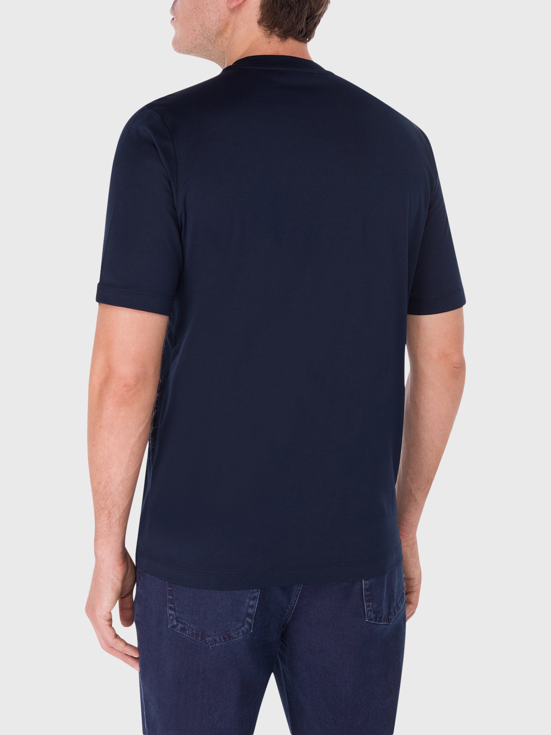 Cotton Round Neck T-Shirt with Zilli Lettering Embroidery
