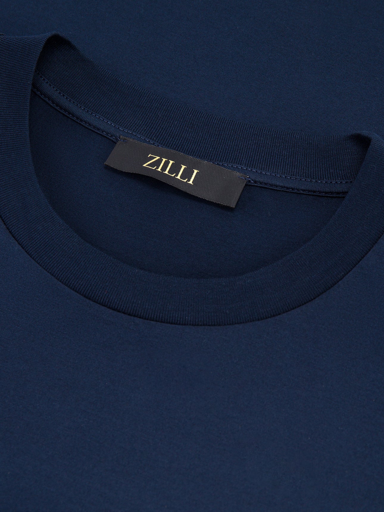 Cotton Round Neck T-Shirt with Zilli Lettering Embroidery