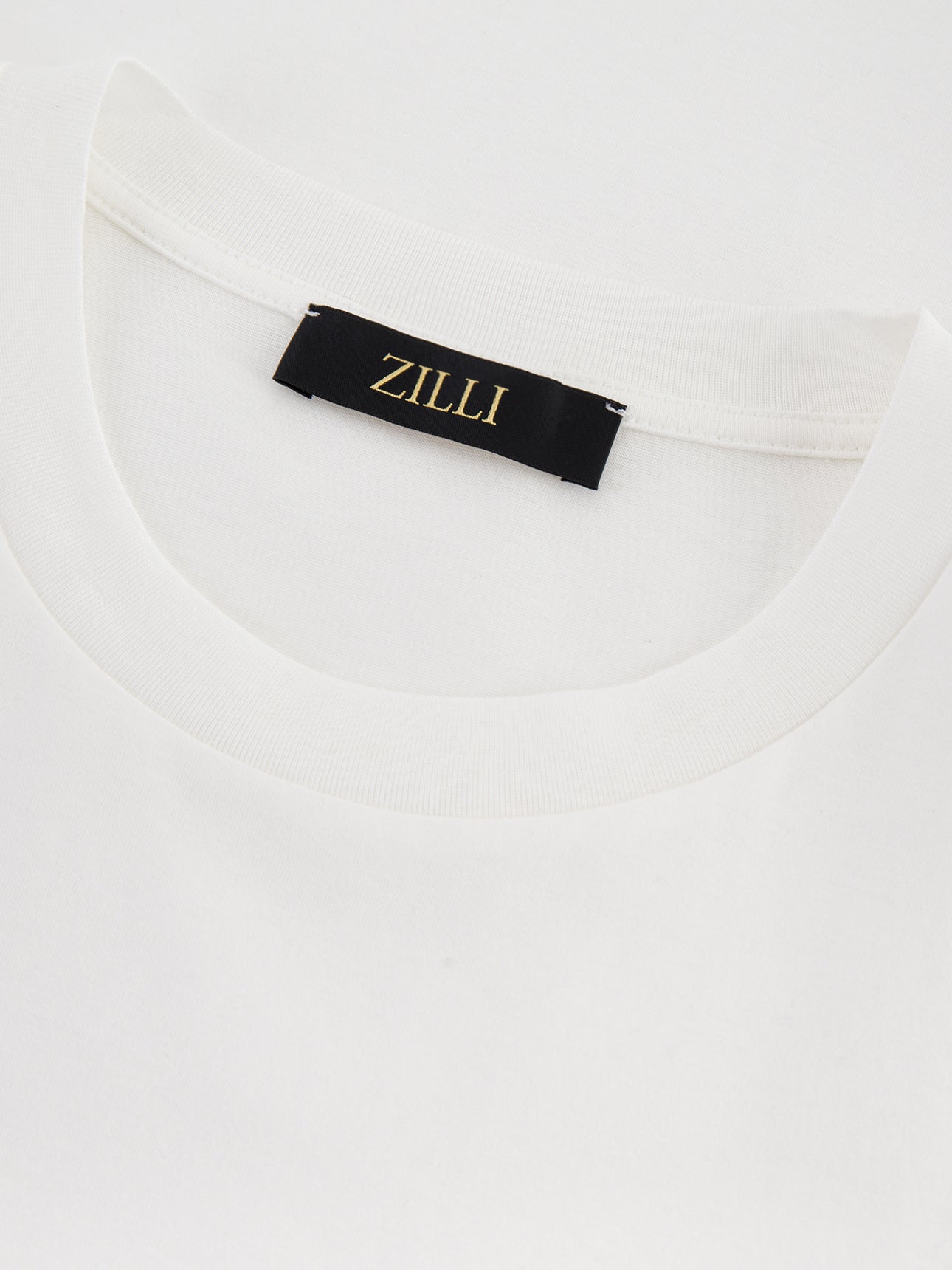 Cotton Round Neck T-Shirt with Zilli Lettering Embroidery