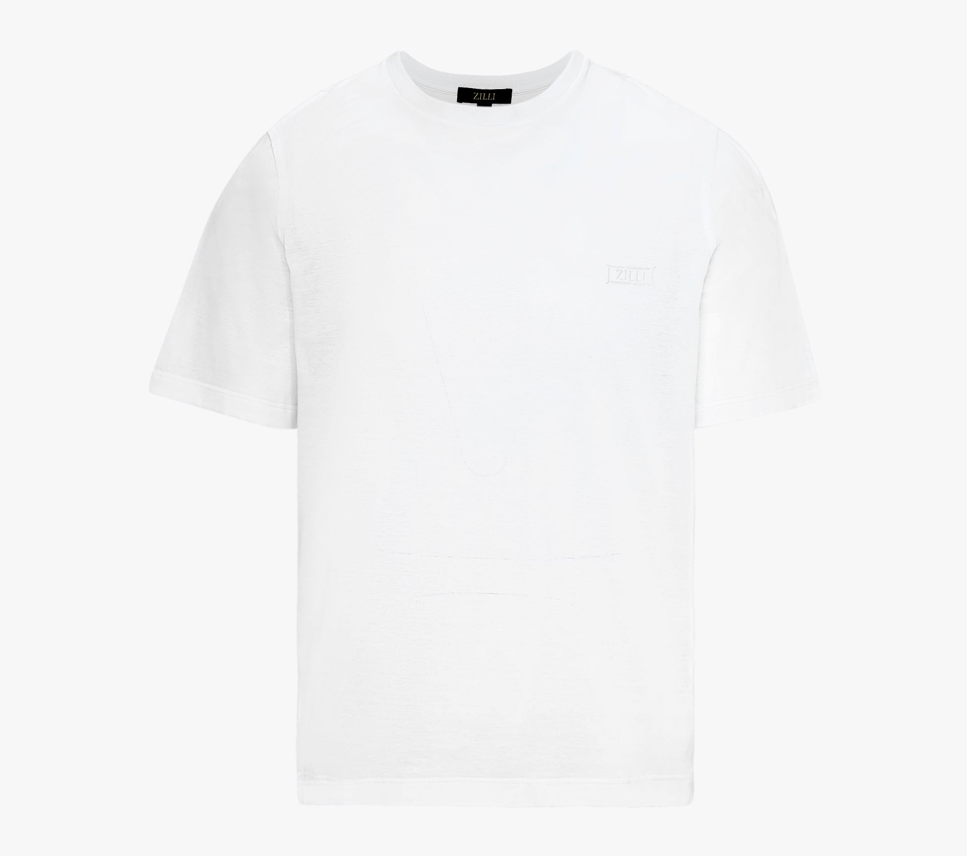 Cotton Round Neck Shirt with Micro Framed Zilli Lettering