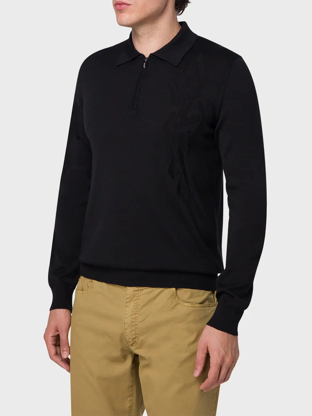 Zipped Polo Sweater