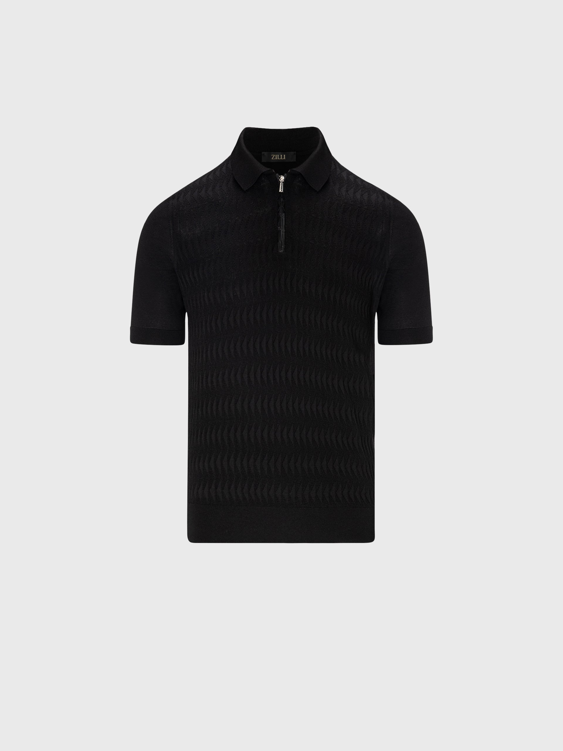 Zipped Polo with Crocodile Details
