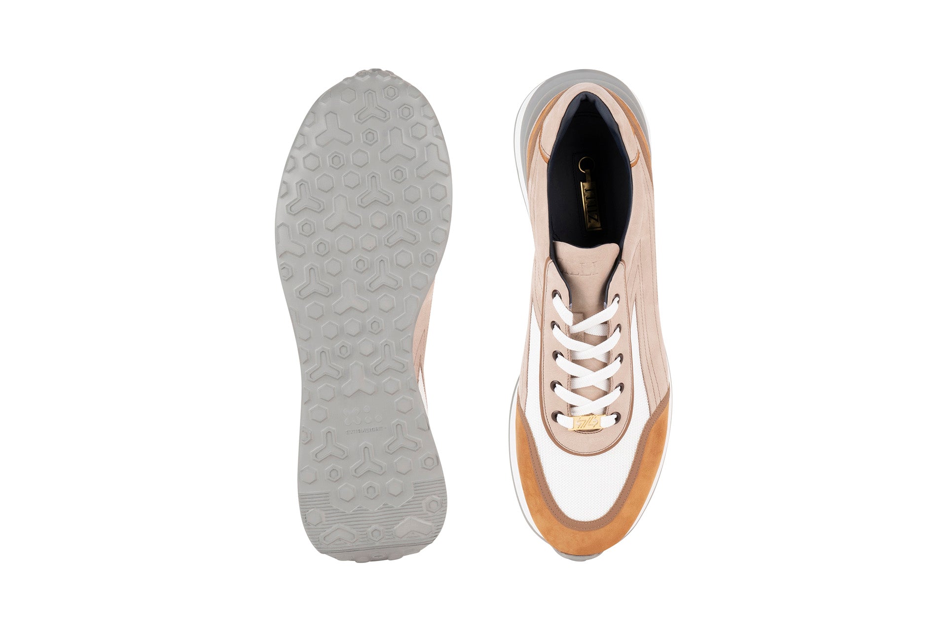 Beige sneakers in nubuck calfskin and rubber calfskin - ZILLI