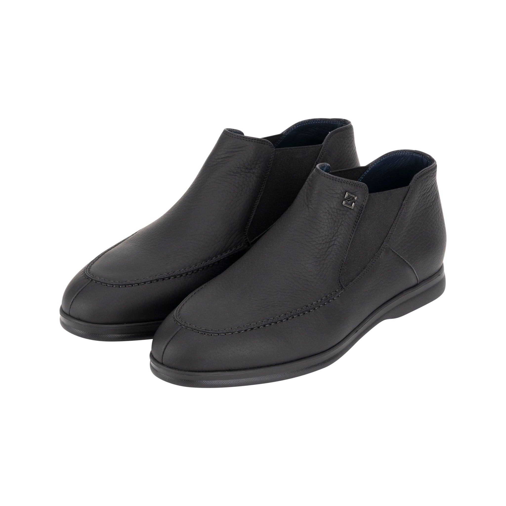 Black ankle leather boots - ZILLI