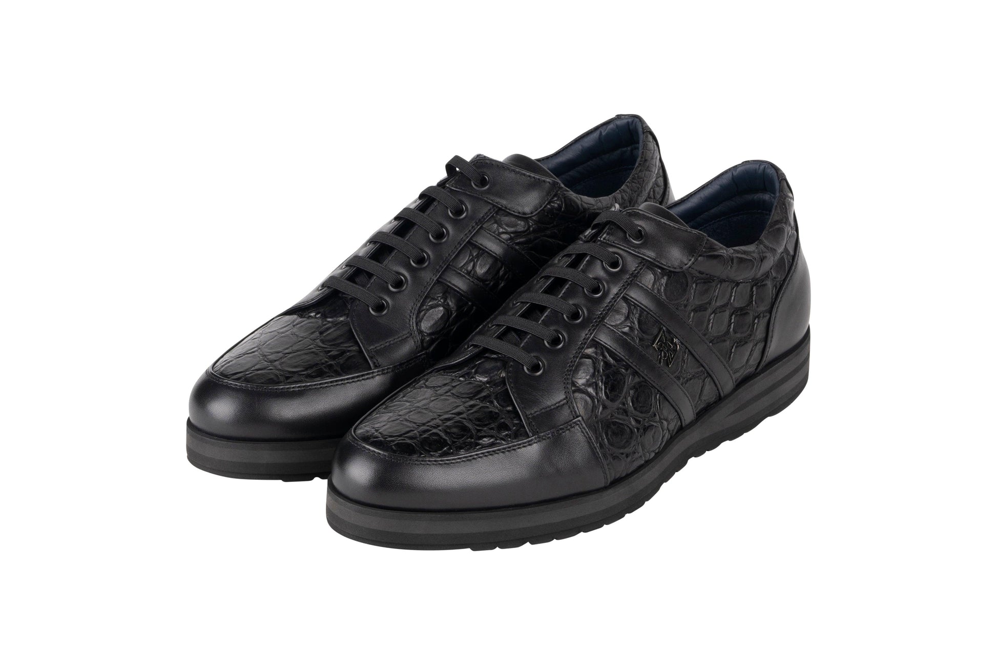 Black sneakers in caiman and calfskin - ZILLI
