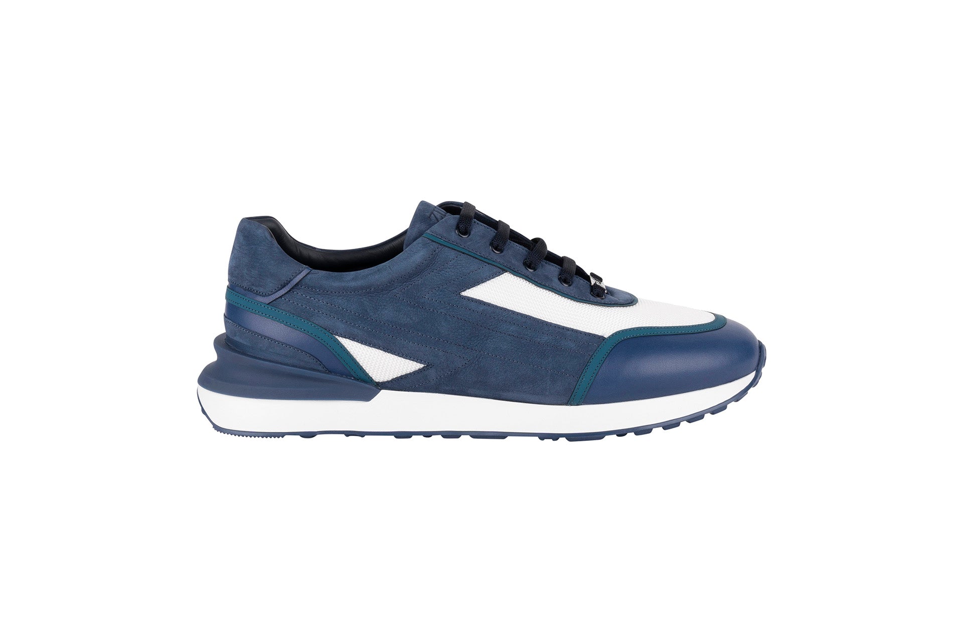 Blue sneakers in calfskin and rubber calfskin - ZILLI