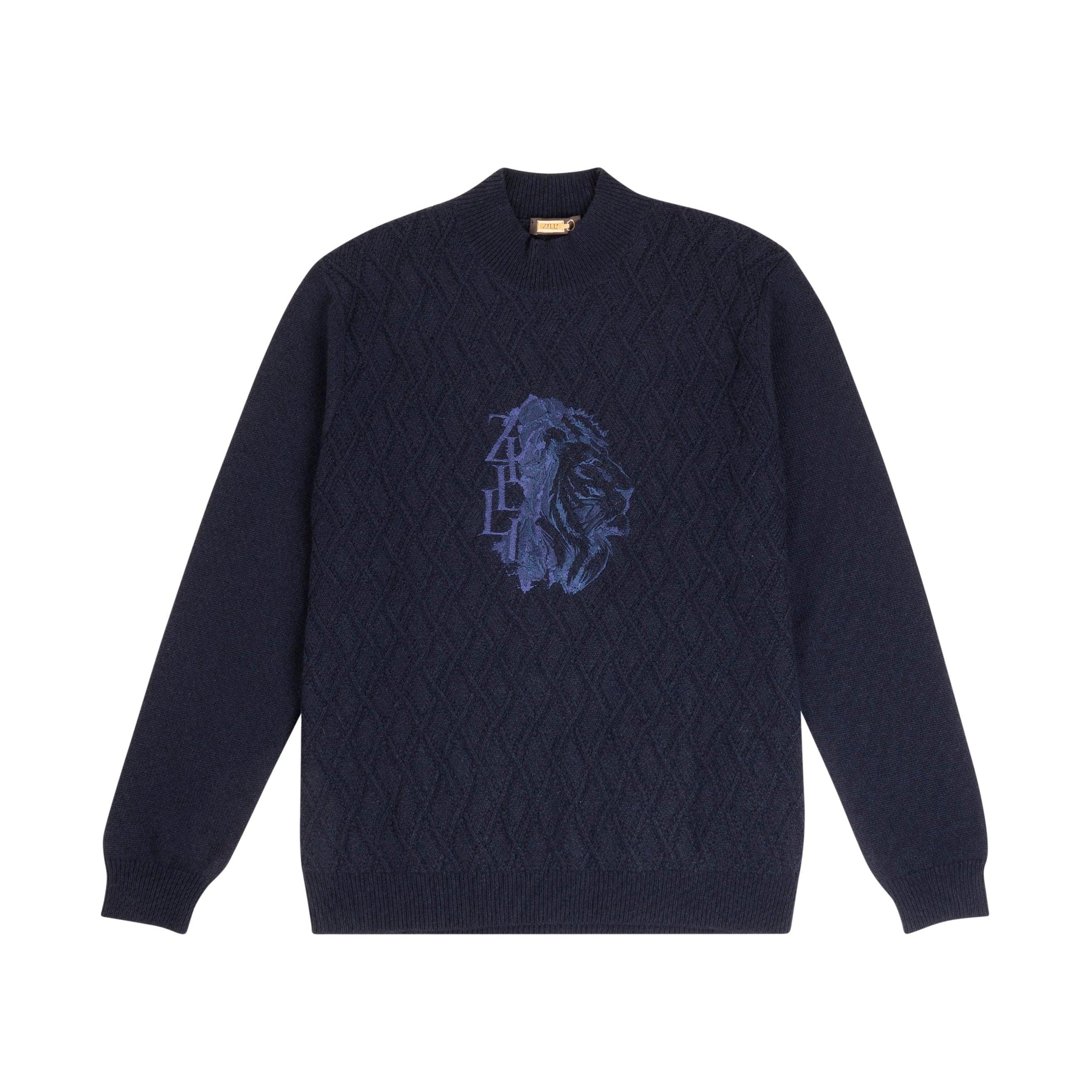 Funnel neck sweater with Lion embroidery - ZILLI