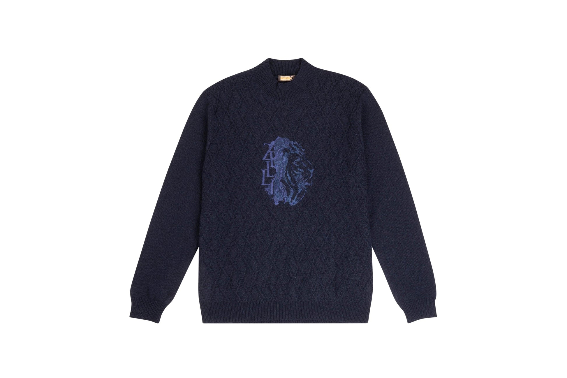 Funnel neck sweater with Lion embroidery - ZILLI