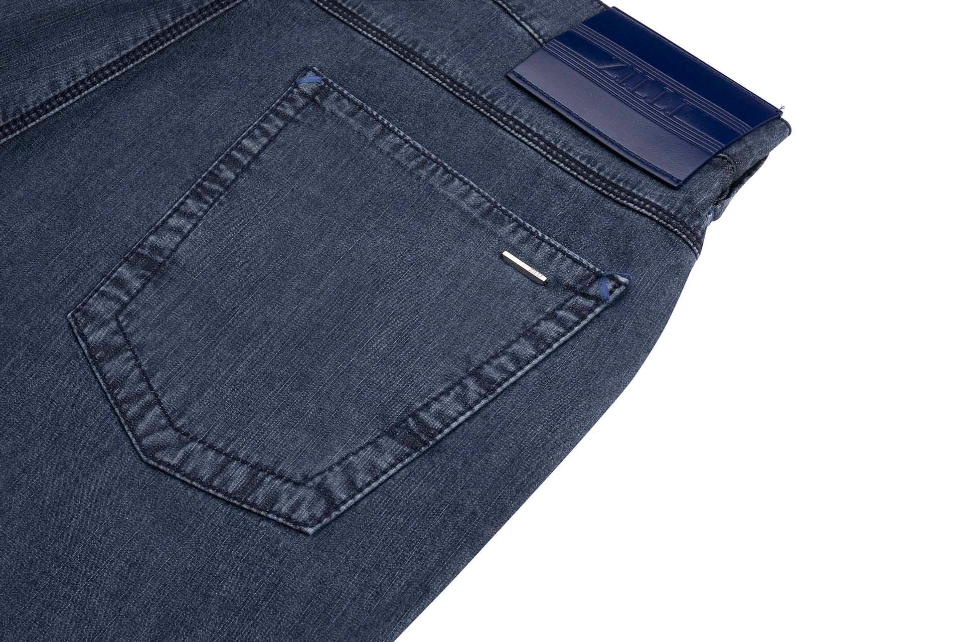 Jeans with Elastic Waistband, Ecru Stitching - ZILLI