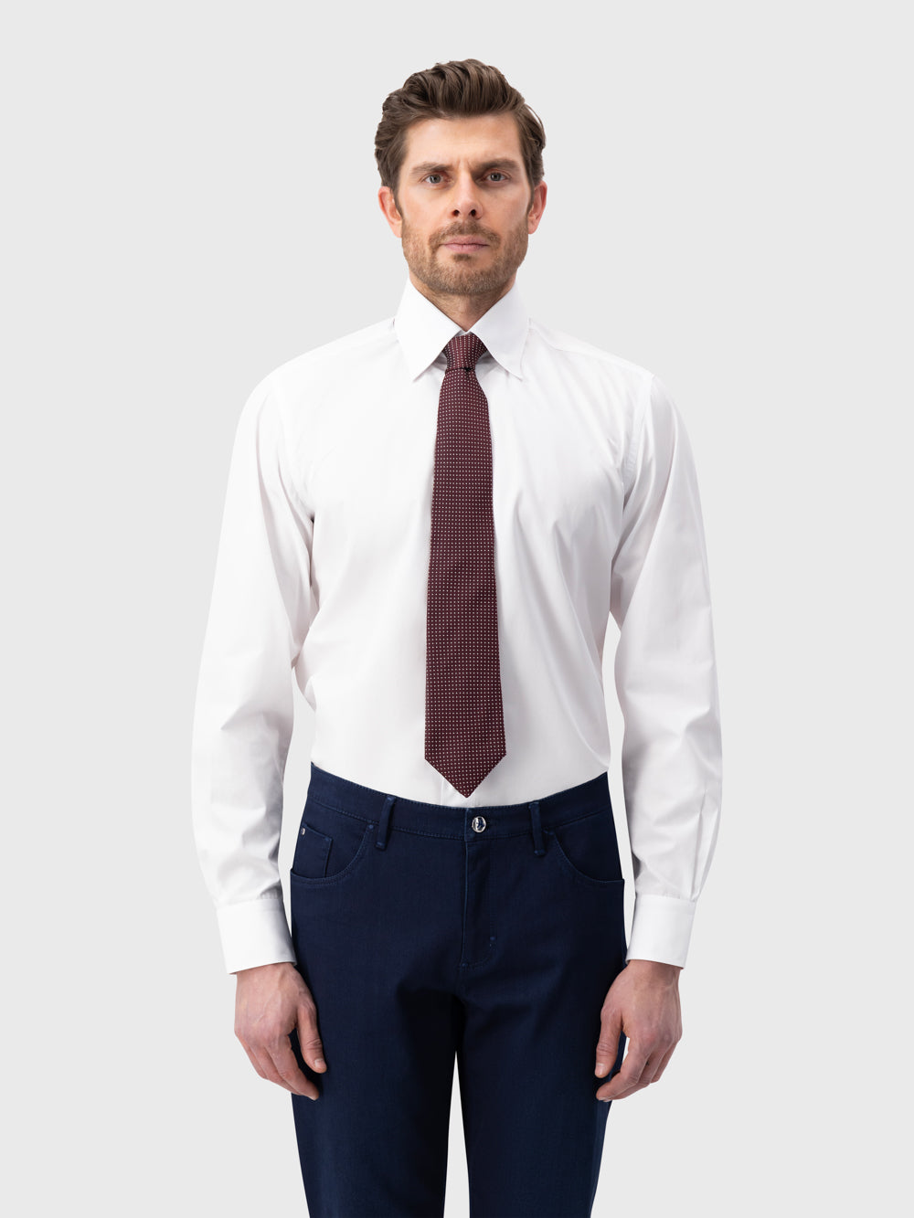 Silk Pin Dot Tie - Deep Cherry