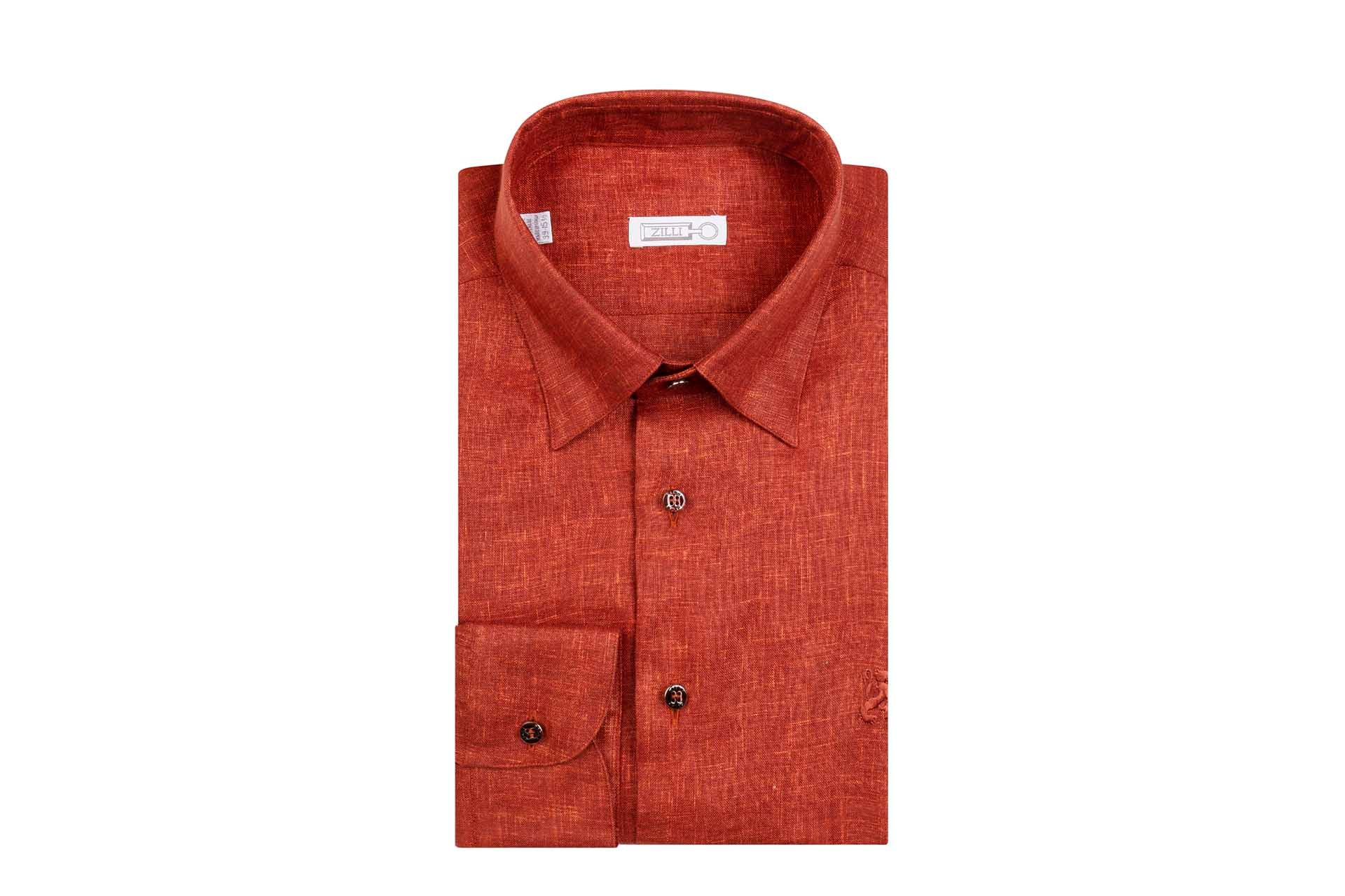 Linen Shirt, Griffon Embroidery - ZILLI