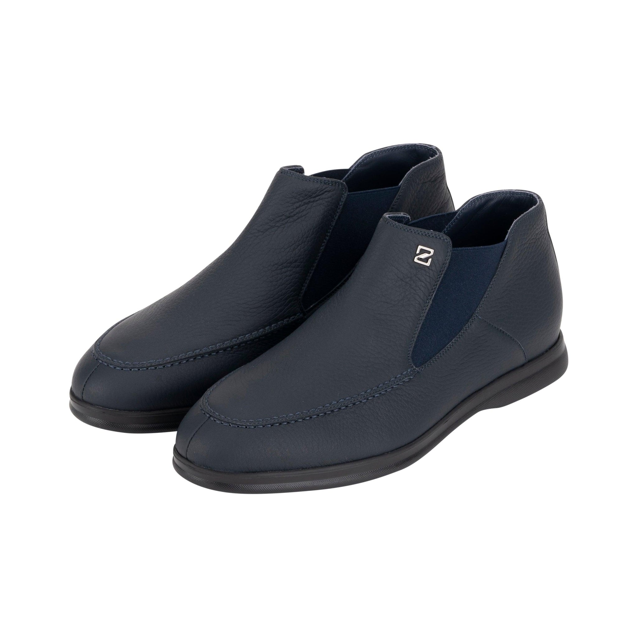 Navy ankle leather boots - ZILLI