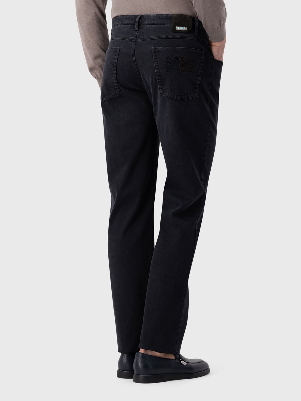 Grey Anthracite Denim Jean with ZILLI Back Detail