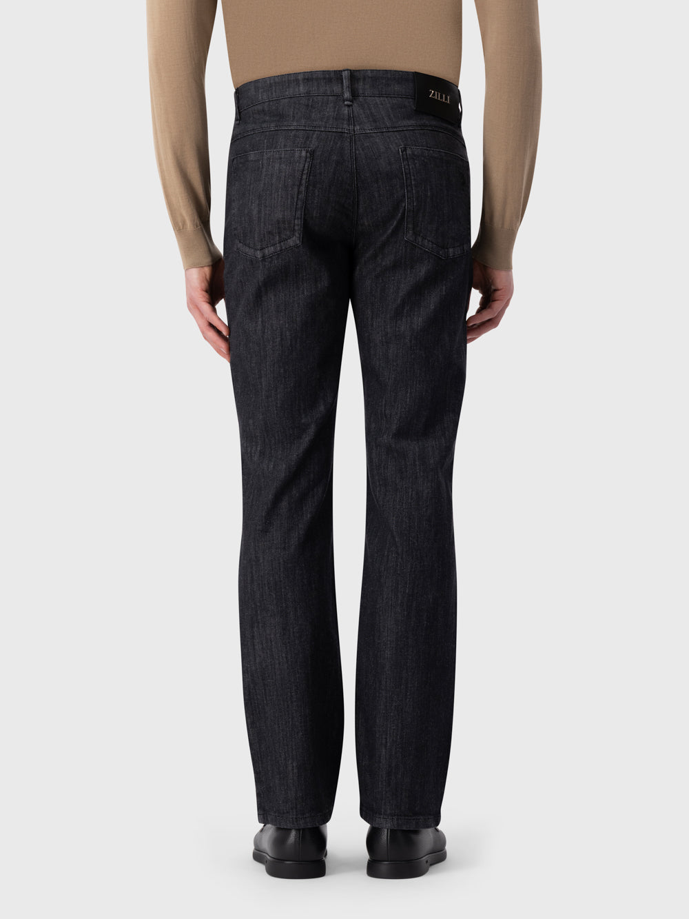 ZILLI Suede Patch Denim - Black