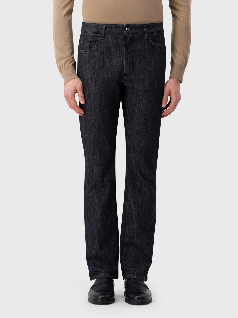 ZILLI Suede Patch Denim - Black