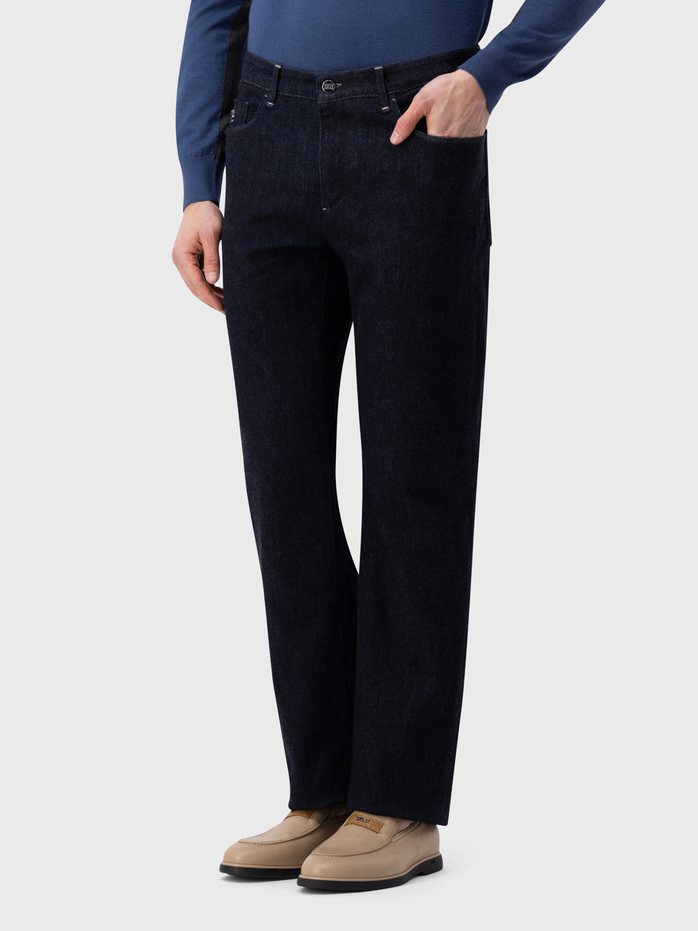 ZILLI Contrast Detail Denim - Black