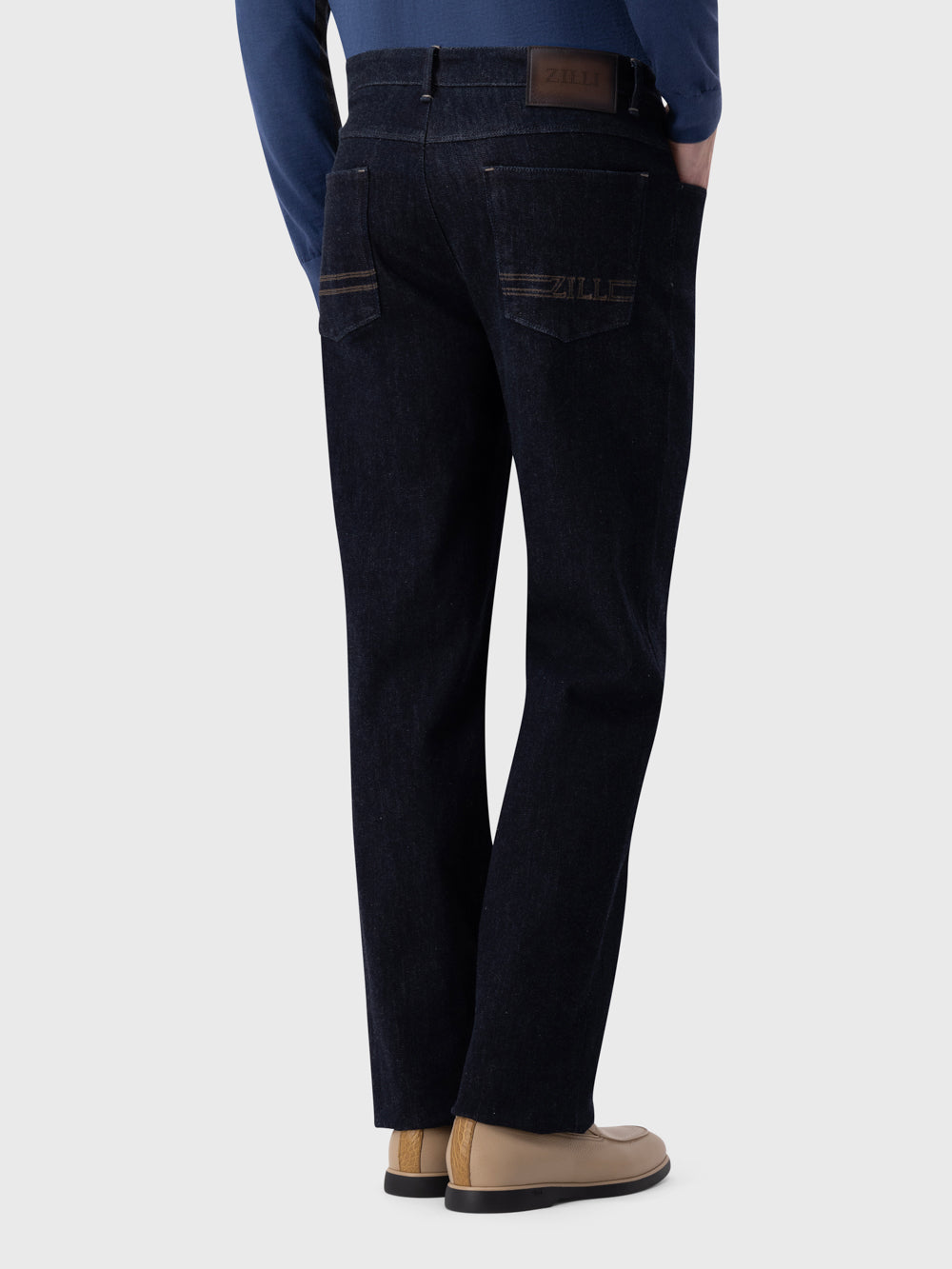 ZILLI 对比细节牛仔裤 - 黑色