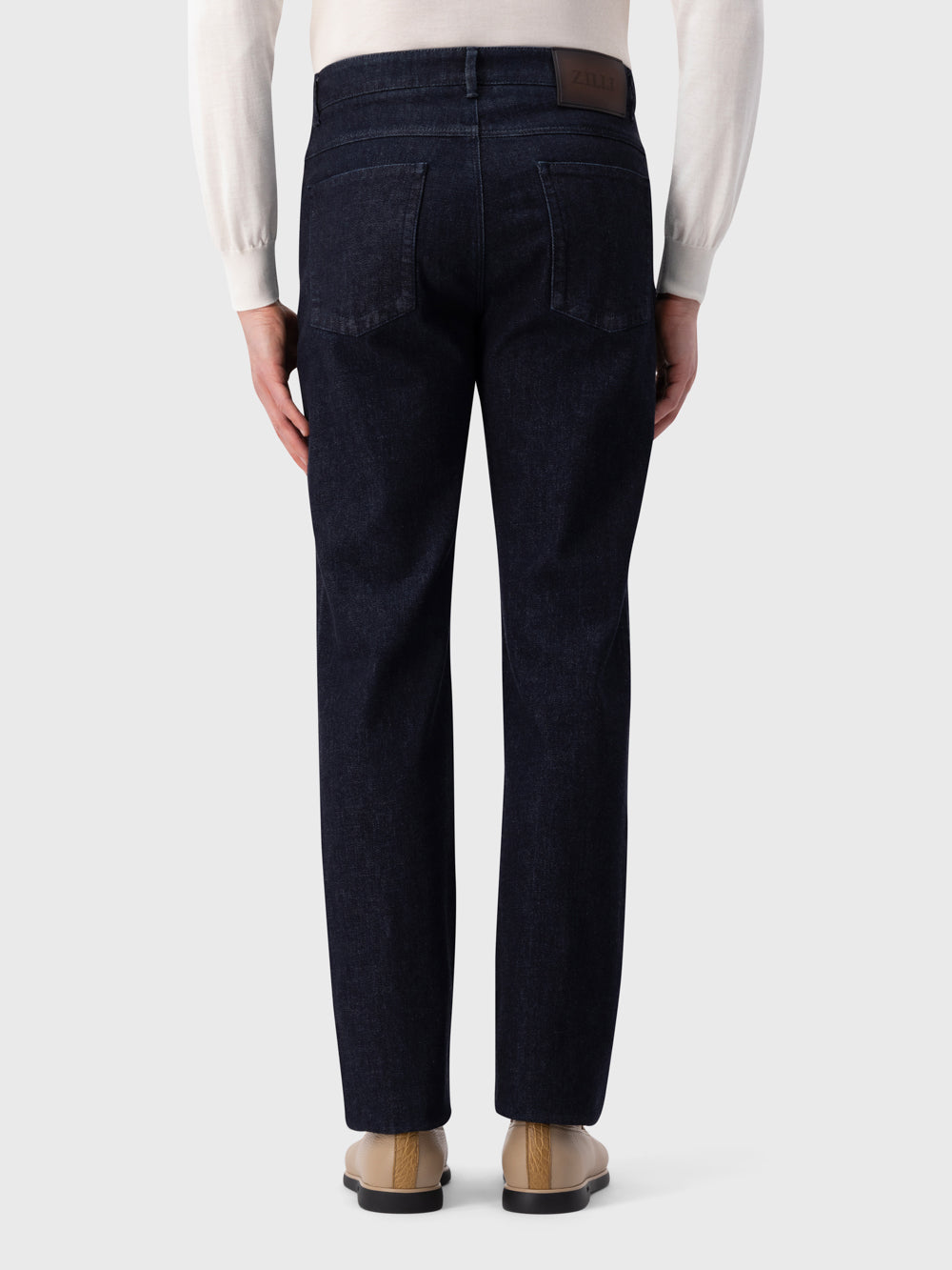 Cotton-Blend Jeans - Blue Navy