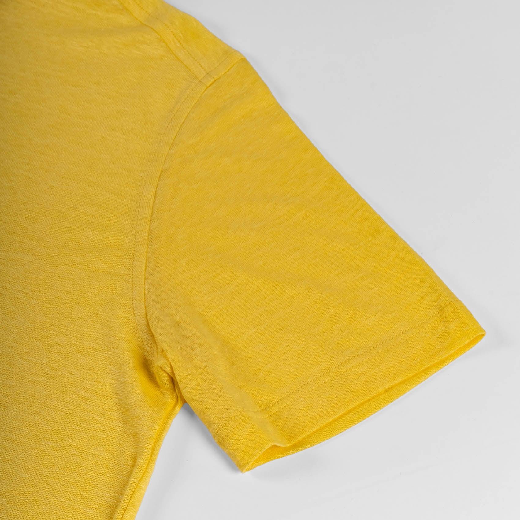 Short sleeve polo in plain yellow color with button - ZILLI