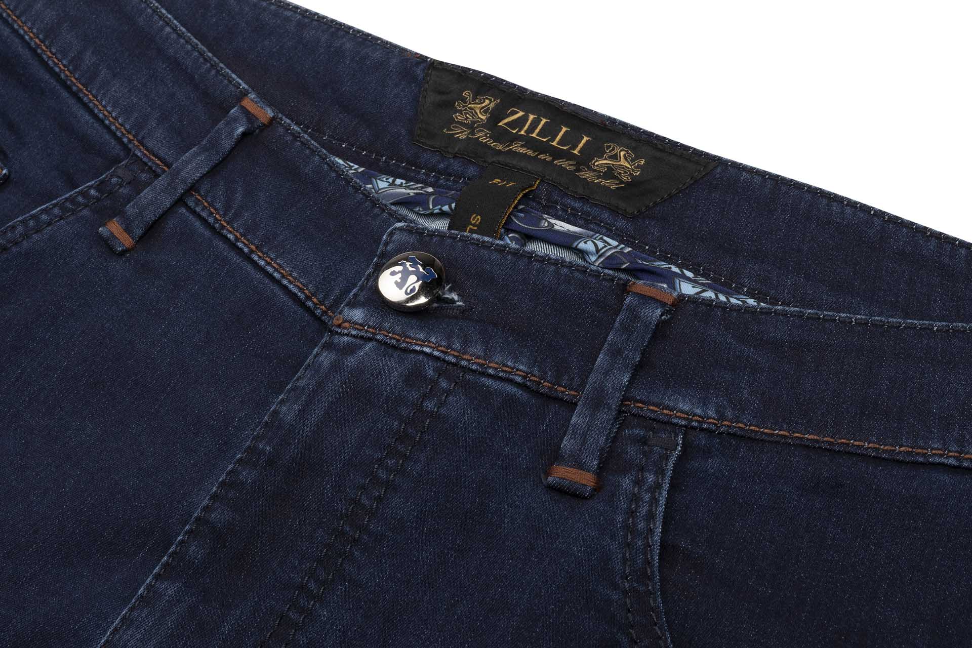 Slim Fit Jeans, Lion Embroidery - ZILLI