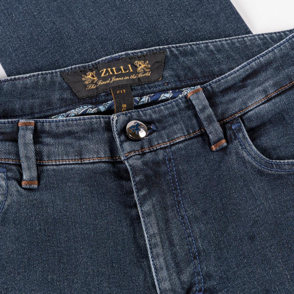 Slim Jeans "Lion" Embroidery with Alligator Details - ZILLI