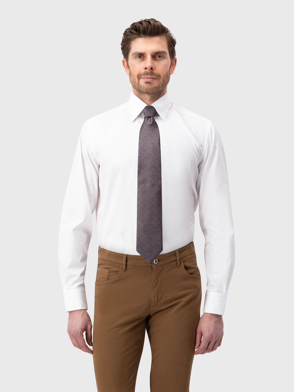 Silk Chain Link Pattern Tie - Charcoal