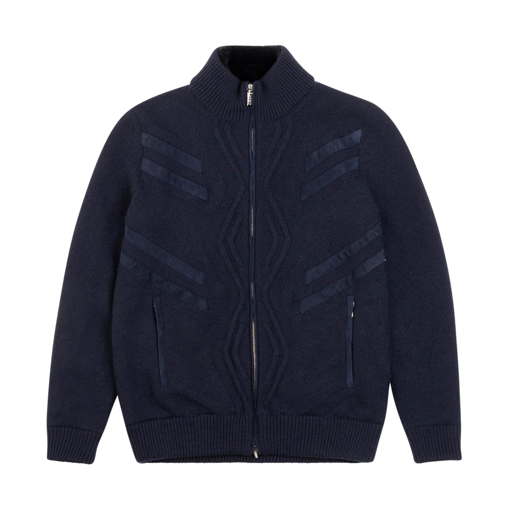 Zipped cardigan, twisted jacquard weave - ZILLI