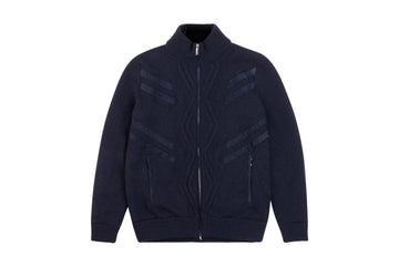 Zipped cardigan, twisted jacquard weave - ZILLI