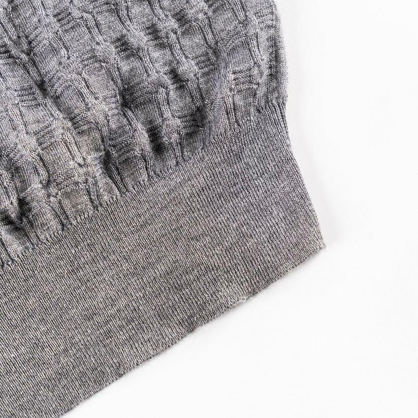 Zipped Polo, Crocodile Detail, Checkerboard Jacquard Weave - ZILLI