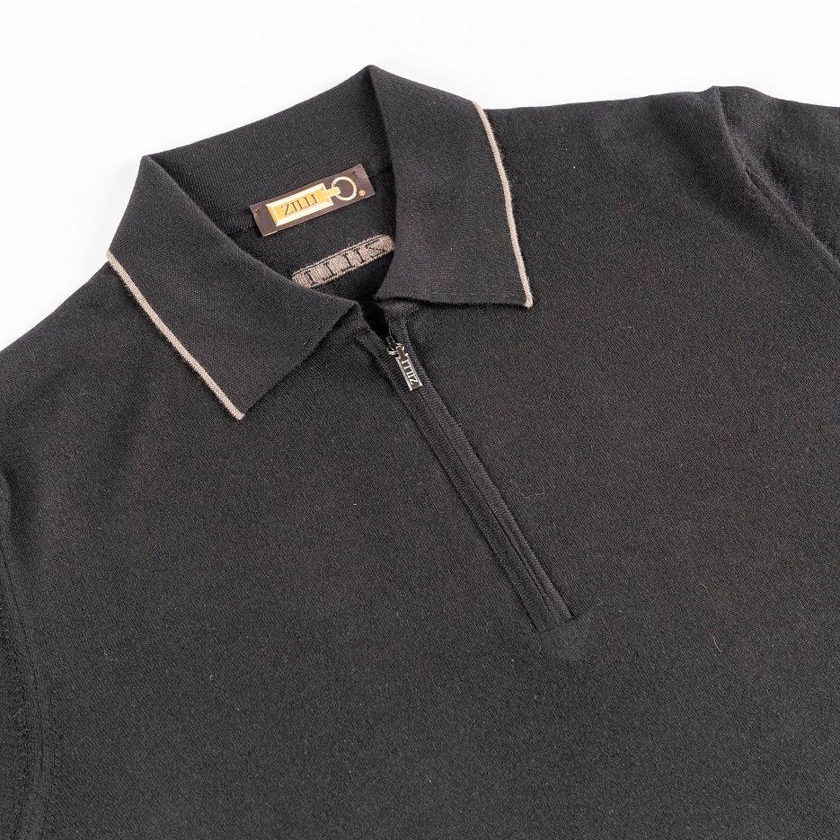 Zipped Polo Shirt, Long Sleeves - ZILLI