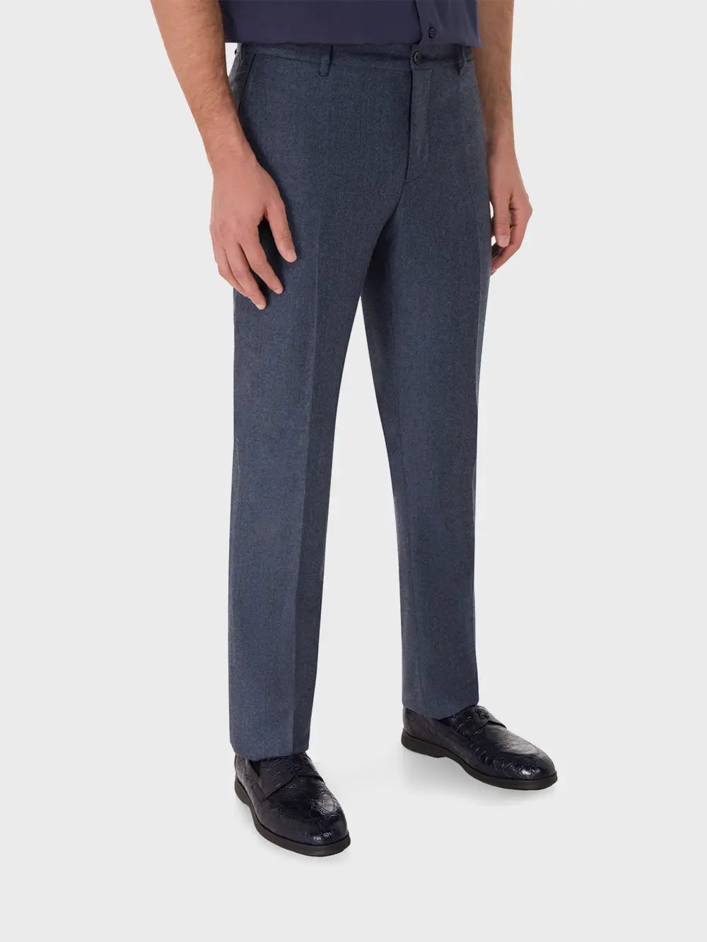 Брюки с кожаными деталями