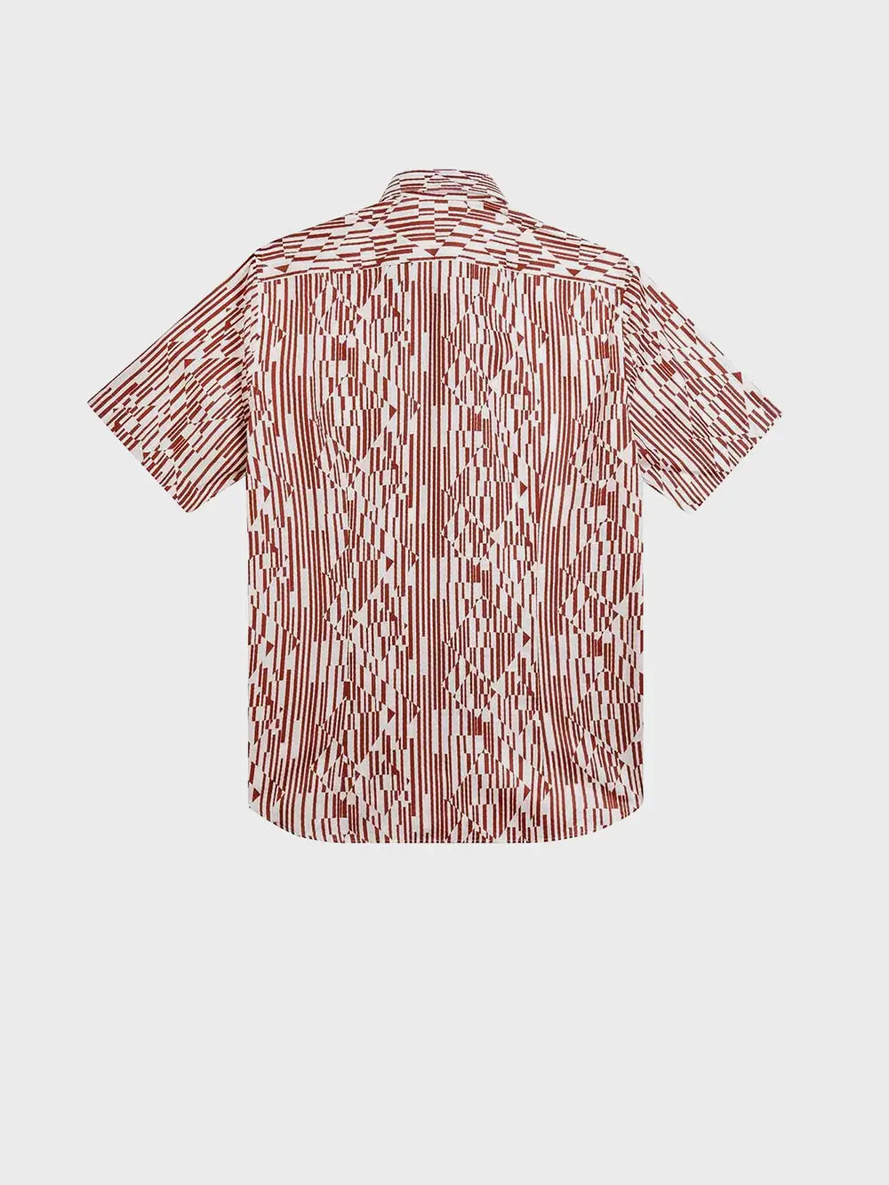 Льняная рубашка с геометрическим узором