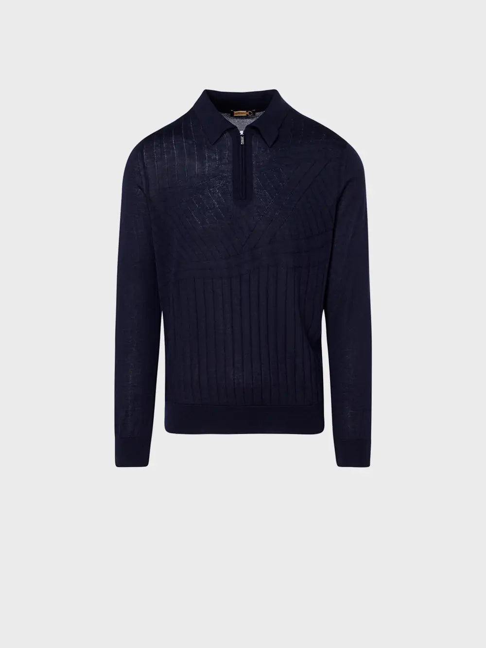 Поло на молнии с длинным рукавом