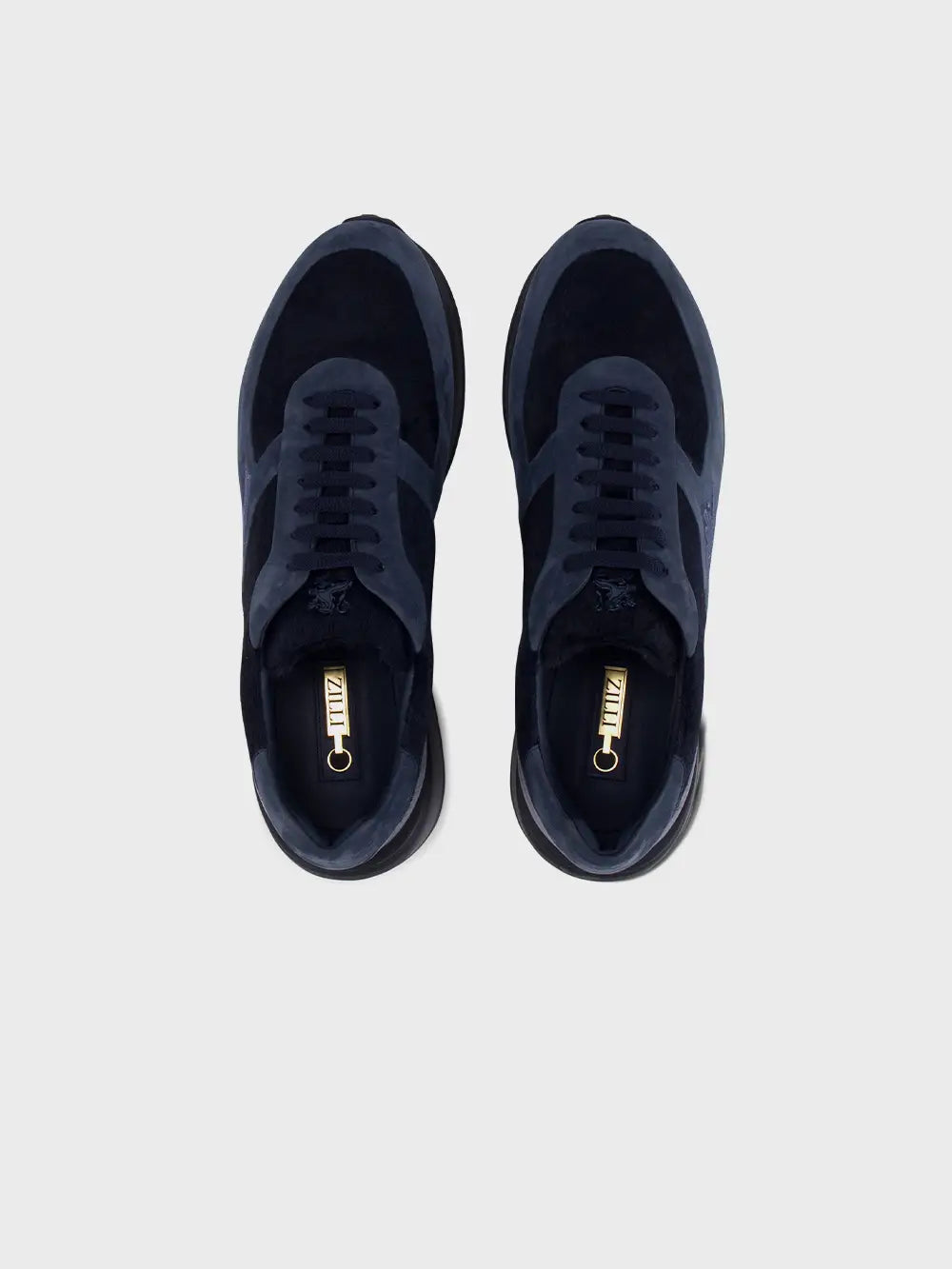 Замшевые кроссовки из телячьей кожи с подписью ZILLI