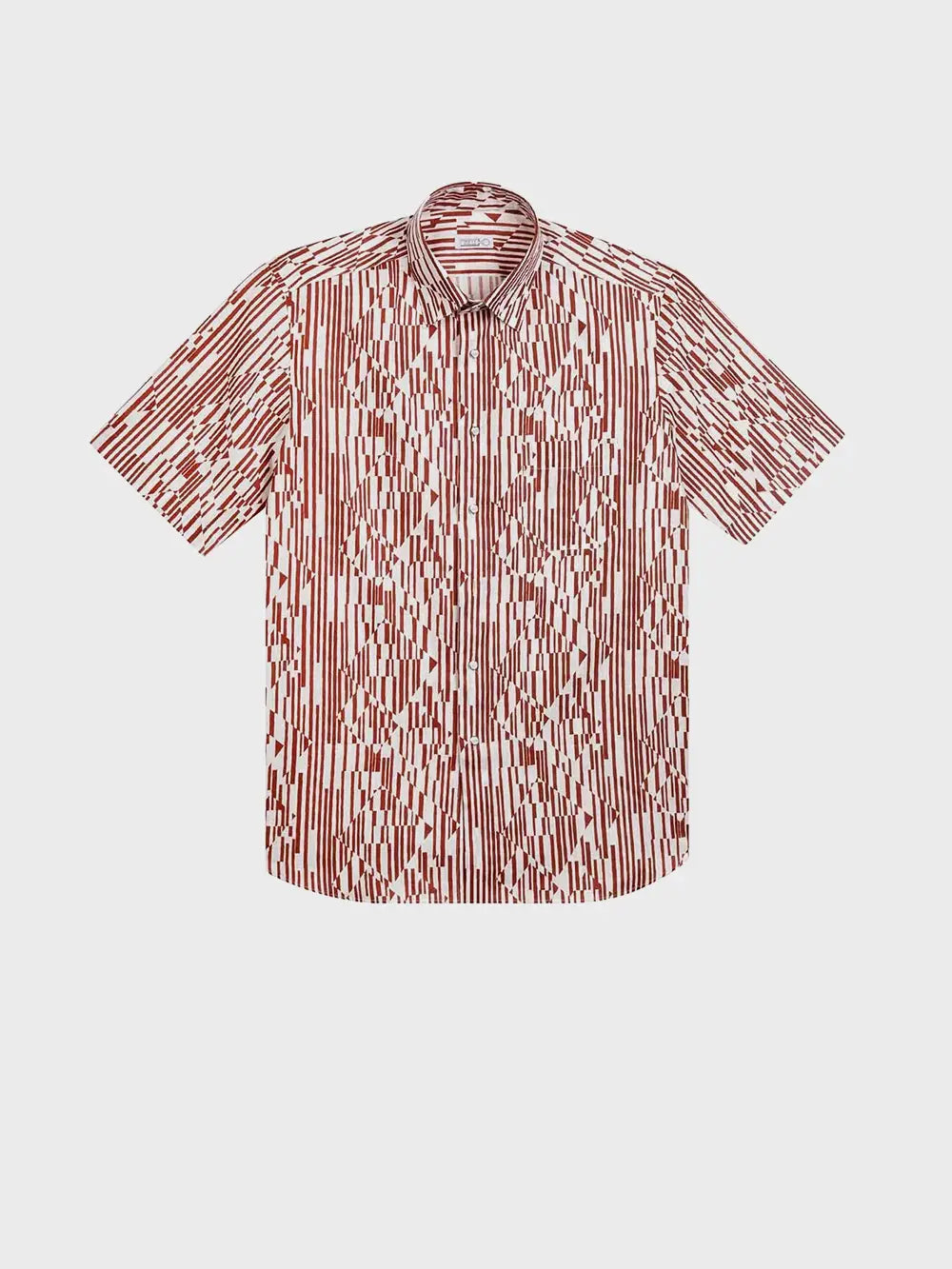 Льняная рубашка с геометрическим узором