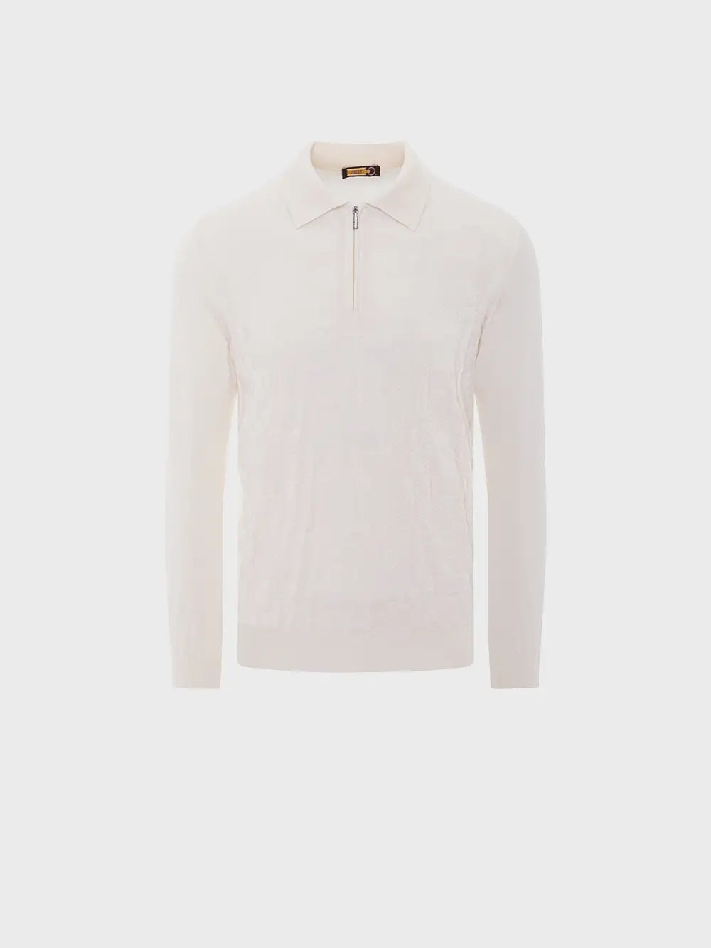 Поло на молнии с длинным рукавом