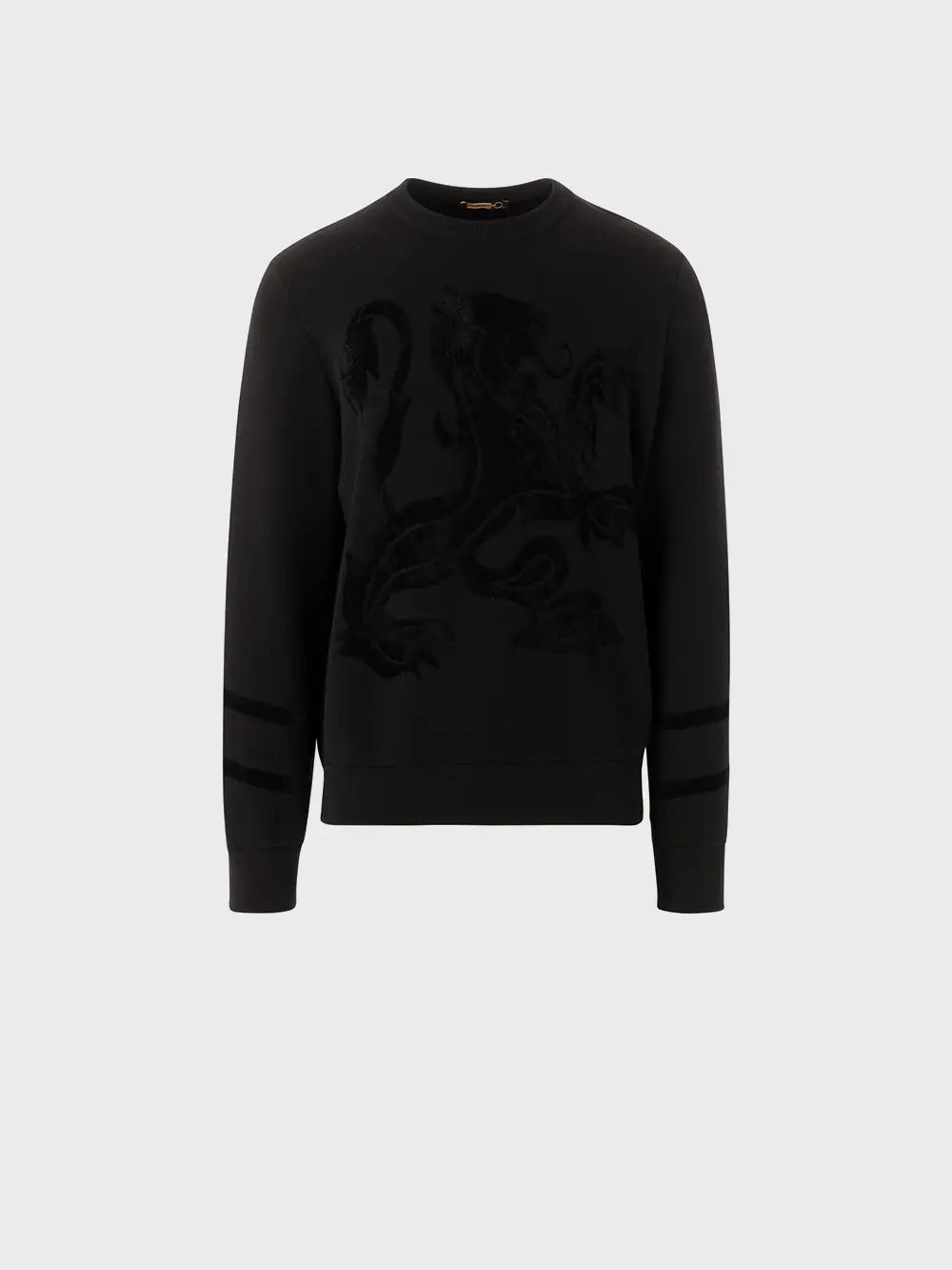 Свитер с круглым вырезом Zilli с узором "грифон" из бархата