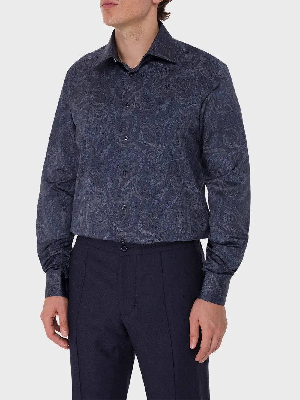 Рубашка с длинными рукавами и узором пейсли