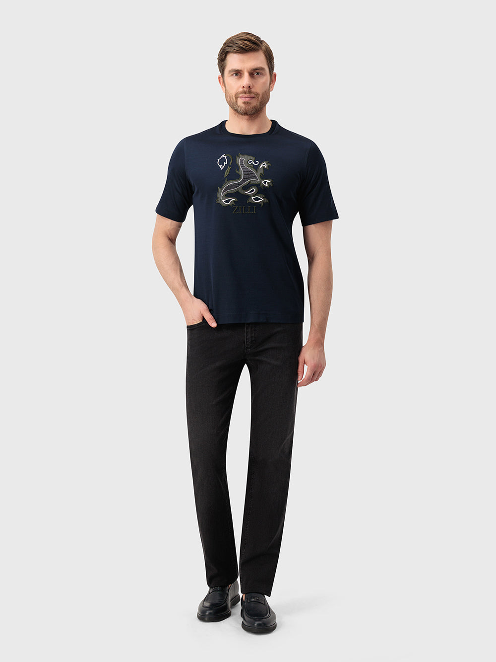 Футболка с вышивкой логотипа - Синий ВМФ