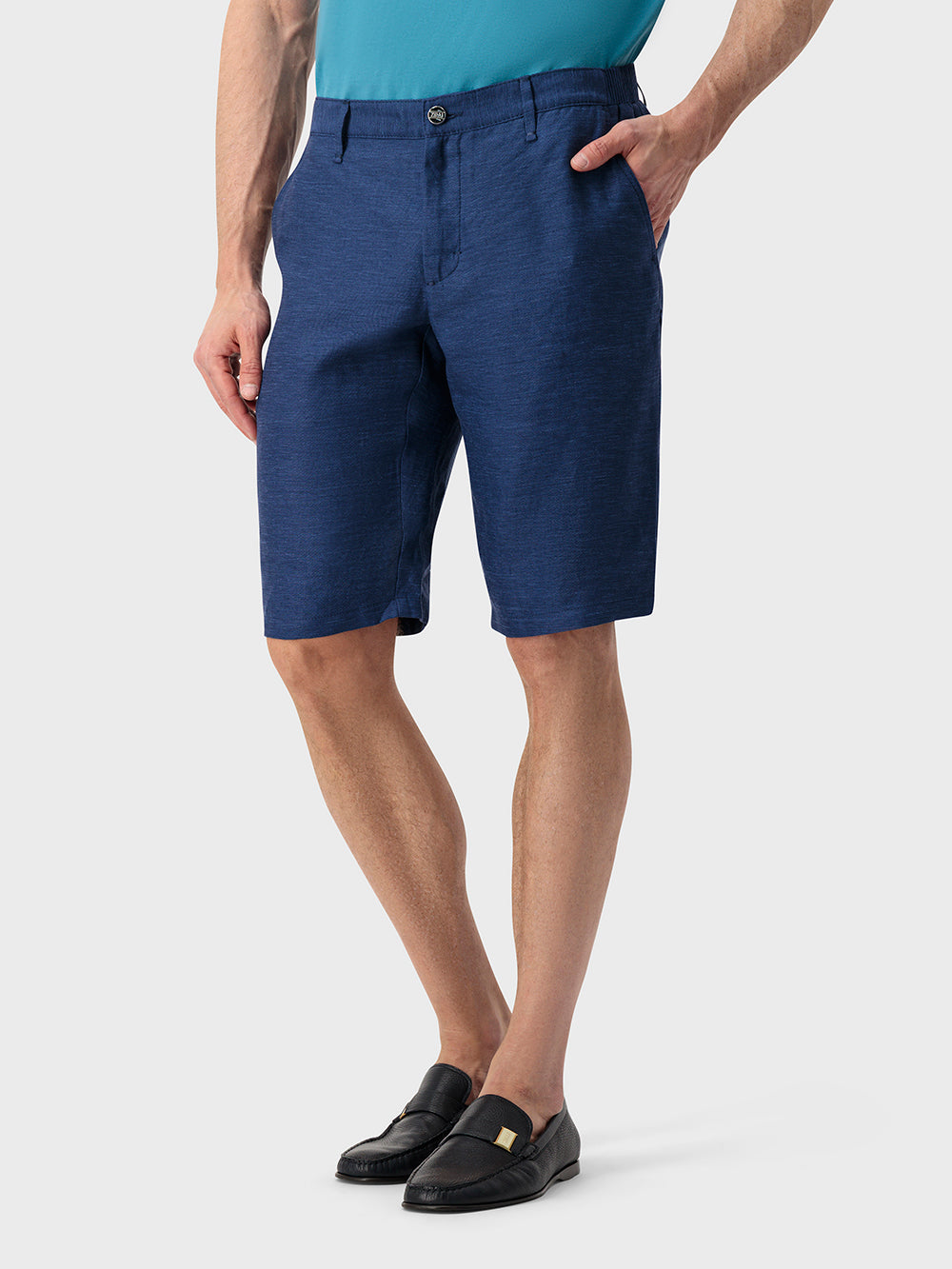 Льняные шорты-бермуды - Синий Королевский