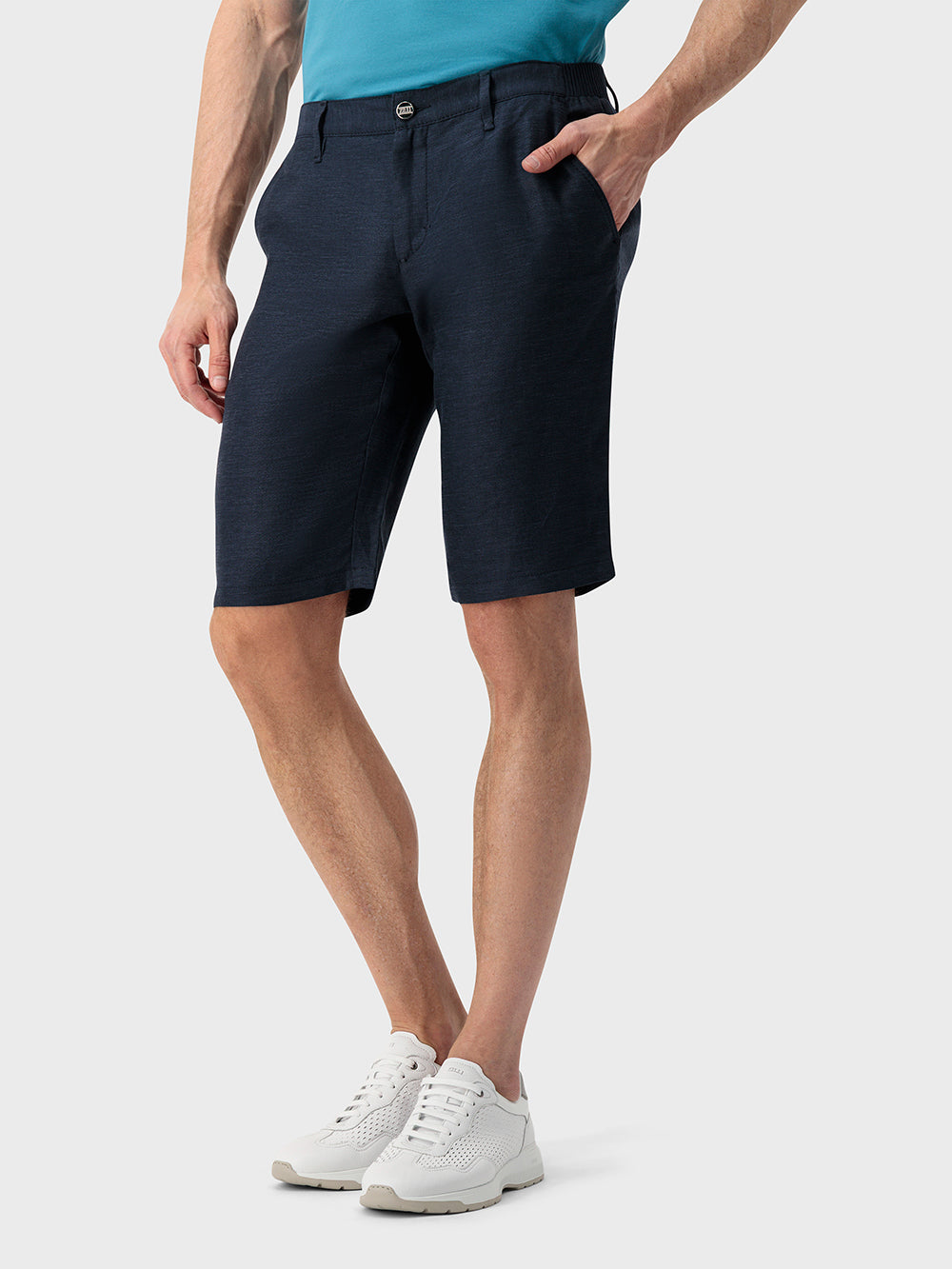 Льняные шорты-бермуды - Синий ВМФ