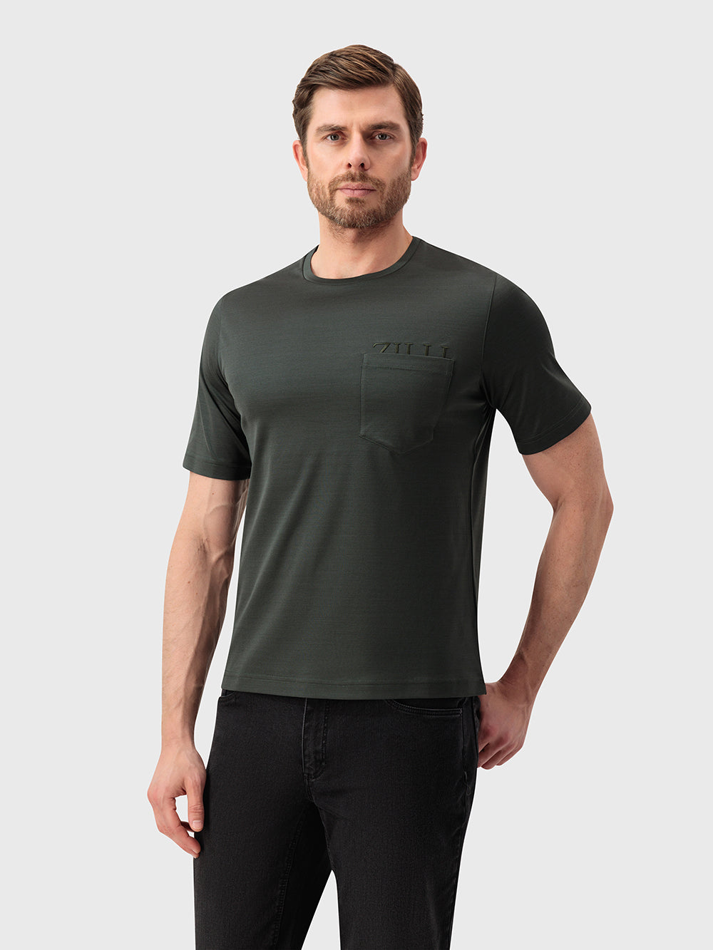 Футболка с логотипом - глубокий военный